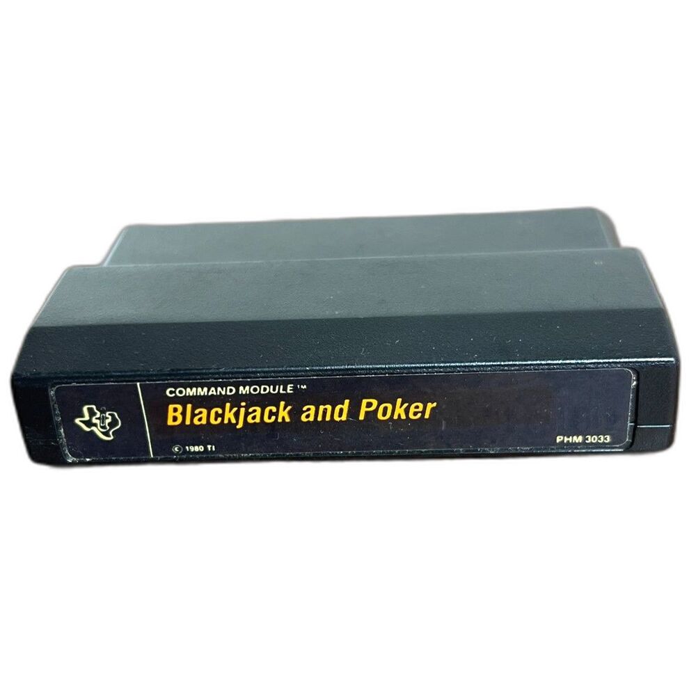 BlackJack and Poker Texas Instruments TI-99/4A Command Module PHM3033 VTG RARE